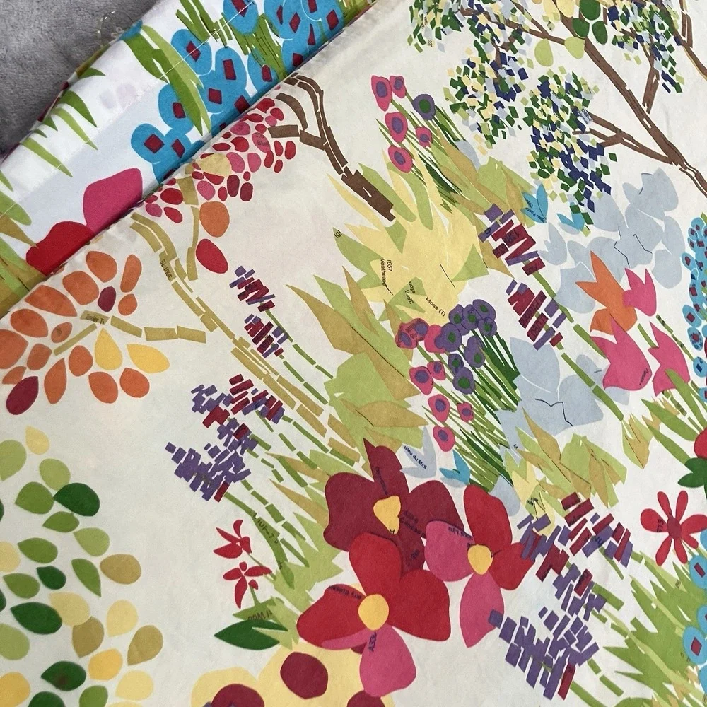 Pottery Barn Twin Duvet Cover Floral Garden Multicolor Cotton Made in Israel